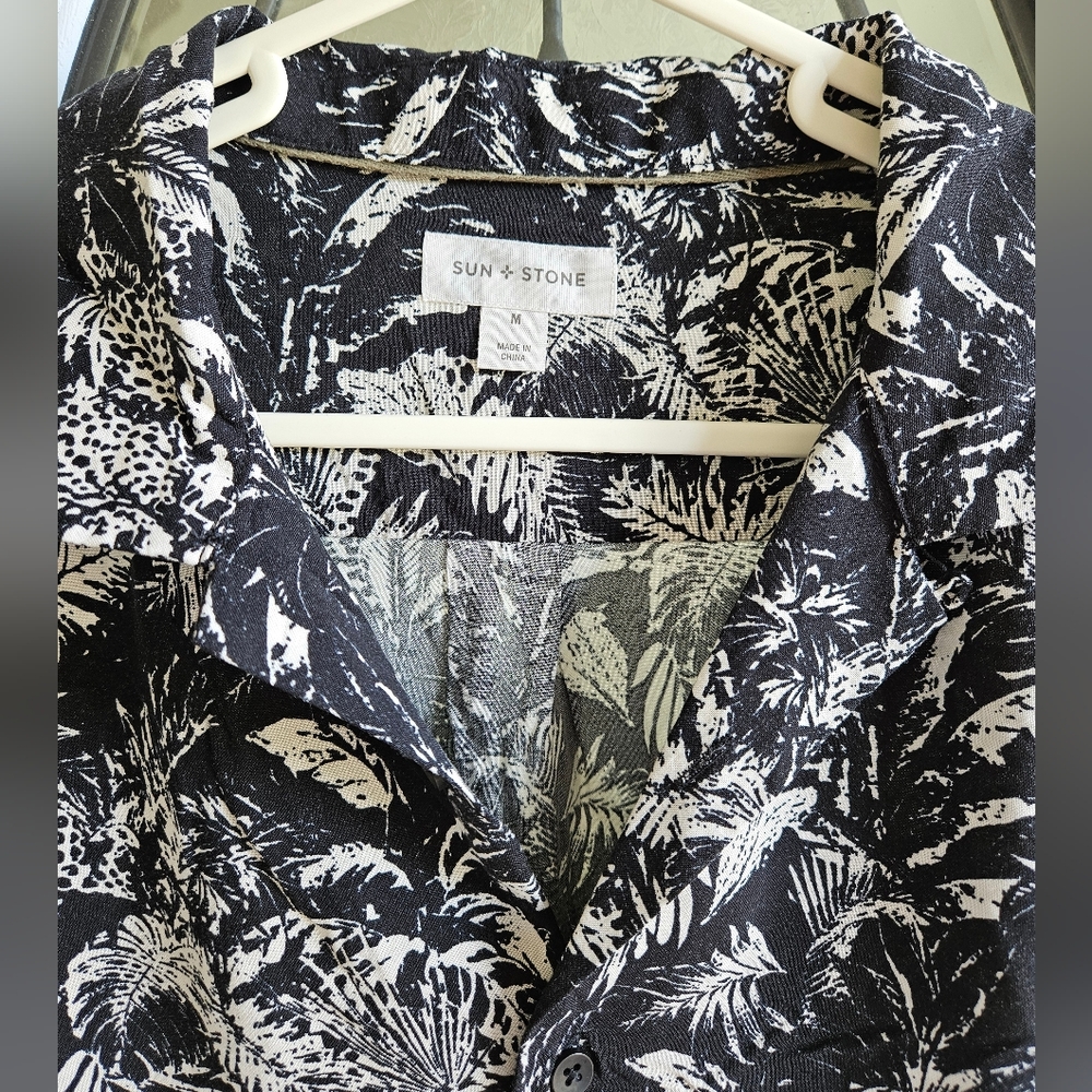 Sun + Stone Black and White Men's Shirt - Picture 2 of 5